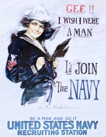 WW II Recruiting Poster "Gee!! I Wish I Were A Man"